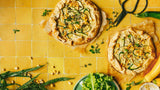 Zucchini and Corn Galette with herbs.